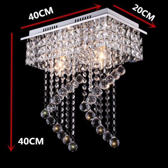 Yalasga Square Crystal Chandelier Pendant Ceiling Light - Picture 6 of 9